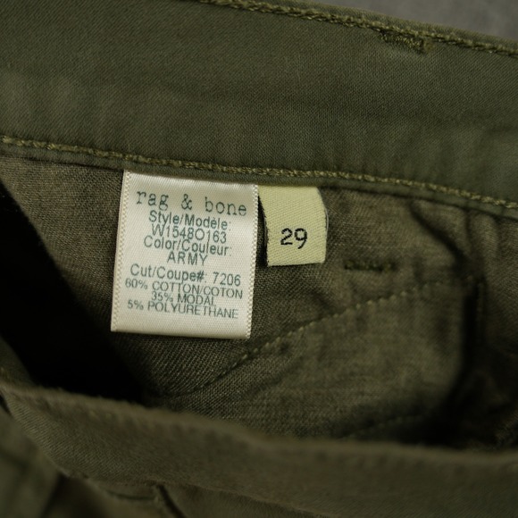 Rag & Bone Lariat Cargo Pants Women 31 Army Green Multi-Zip Skinny Biker Moto - Picture 10 of 12